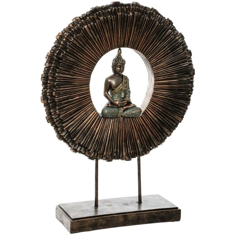 Statua di Buddha su supporto marrone H50cm Atmosphera Créateur D'intérieur