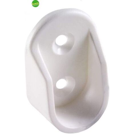 Supporto laterale Masidef rs01786 per tubo ovale in plastica bianco 2pz