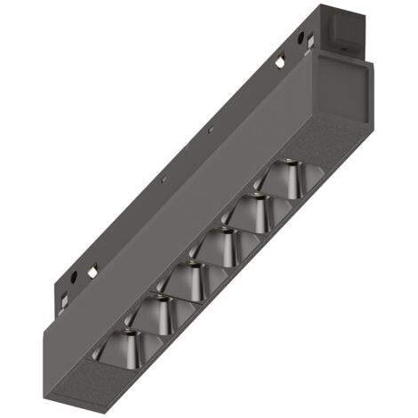 Supporto Lineare Binario Ego Alluminio Nero Led 7W 3000K Luce Calda