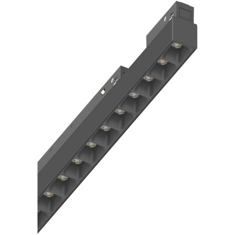Supporto Lineare Binario On-Off Ego Alluminio Nero Led 13W 3000K Luce Calda