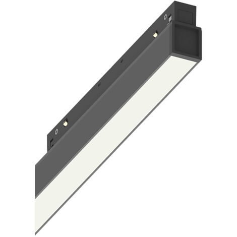 Supporto Lineare Binario On-Off Ego Wide Alluminio Nero Led 13W 3000K Luce Calda