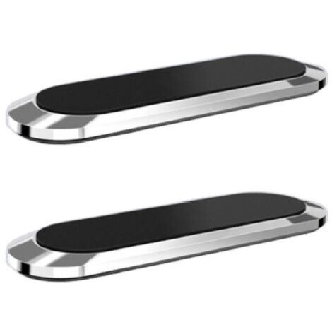 Supporto magnetico per smartphone da 2 pezzi - Rotante per cruscotto auto, telefono cellulare, magnete universale da parete (argento)