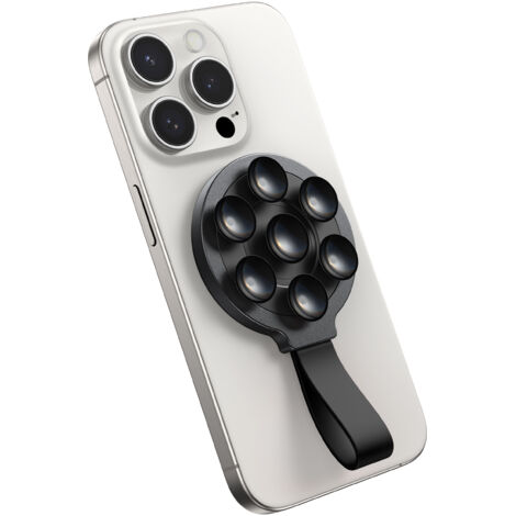 Supporto magnetico per telefono brillante con ventose, nero