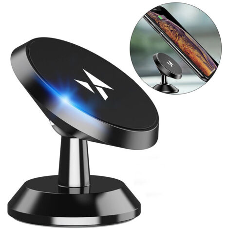 Supporto magnetico per telefono da auto a 360° per cruscotto, nero