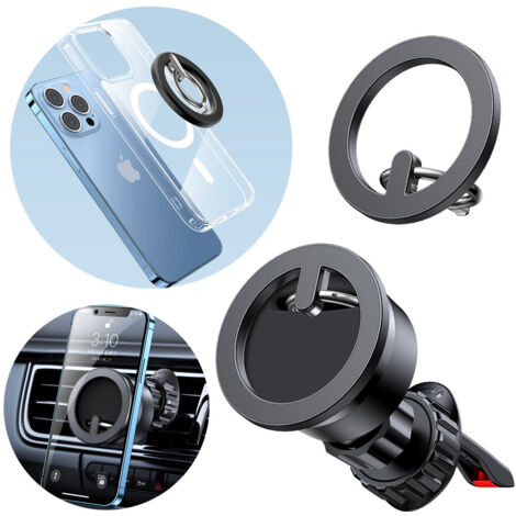 Supporto magnetico per telefono da auto, supporto ad anello nero