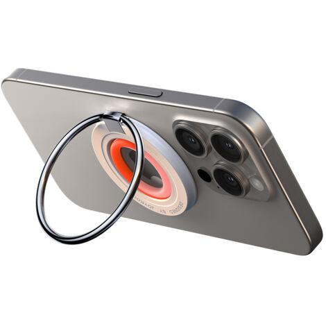 Supporto magnetico per telefono MagSafe ad anello per dito arancione