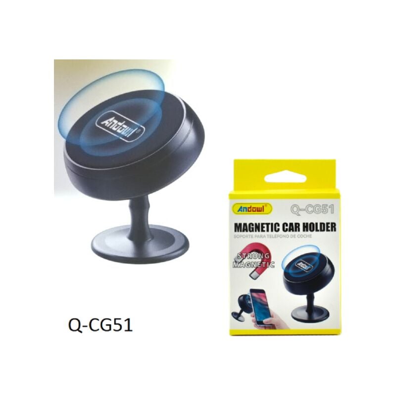 Image of Trade Shop - Supporto Magnetico Porta Cellulare Da Auto Per Smartphone Gps Autoadesivo Q-cg51