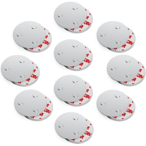 Supporto magnetico, supporto magnetico, utilizzo universale, magnetico e con foro, adatto per rilevatori di fumo, 60 mm, confezione da 10