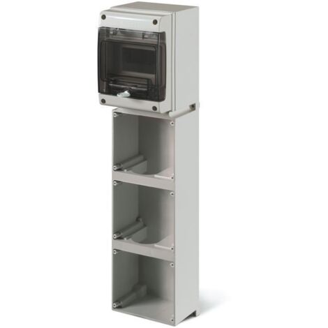 Supporto modulare a parete 3 prese sistema omnia ip66 136x616x146 mm scame 572.0313