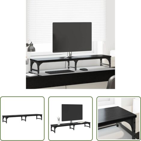 Supporto monitor in legno -  Supporto per Monitor Rovere Nero 105 x 23 x 15,5 cm