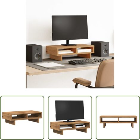 Supporto monitor in truciolato -  Supporto per Monitor Rovere Artigianale 50x27x15 cm Truciolato