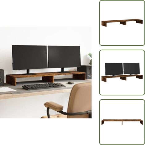 Supporto monitor rovere fumo - vidaXL Supporto per Monitor Rovere Fumo 100x27x10 cm in Truciolato - Supporto monitor ergonomico