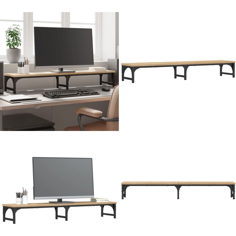 Supporto Monitor Rovere Sonoma 105x23x15,5 cm Legno Multistrato - Monitor - Supporto monitor in legno