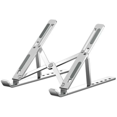 Supporto multifunzionale in lega di alluminio per laptop/tablet, base pieghevole e portatile per riporre oggetti sulla scrivania.