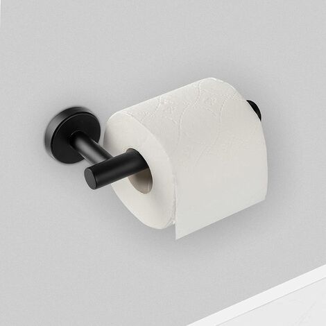 Supporto nero di carta igienica, carta da parati a parete per il bagno, SUS in acciaio inox 304, carta igienica wc (nero)
