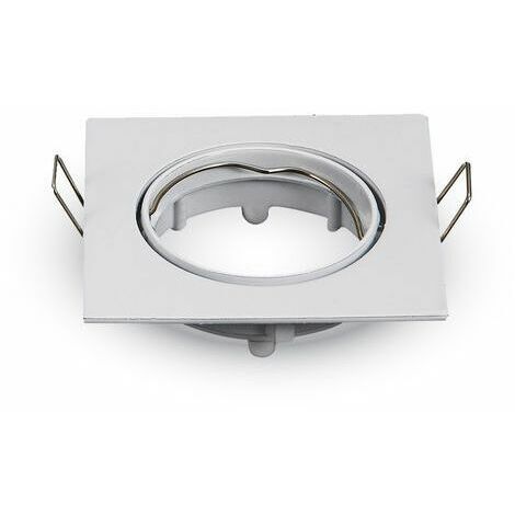 Supporto orientabile per faretti a led GU10 ad incasso quadro bianco per cartongesso quadrato