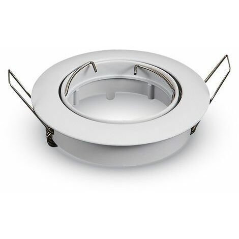 Supporto orientabile per faretti a led GU10 ad incasso tondo bianco per cartongesso