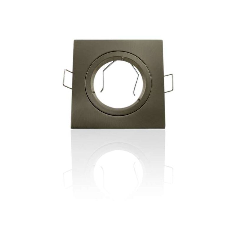 Image of Leclubled - Supporto orientabile per faretto da incasso quadrato Alluminio spazzolato Senza presa - Alluminio satinato - Alluminio satinato