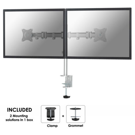 SUPPORTO PER 2 MONITOR DA UFFICIO ARGENTO