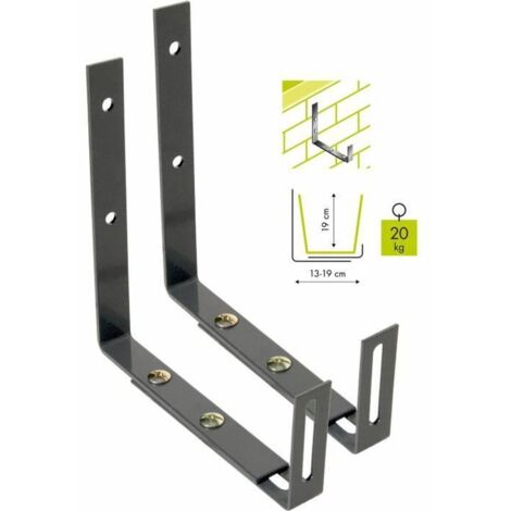 Supporto per Appendere il Vaso da Balcone Garden ID Wall Hook Nero