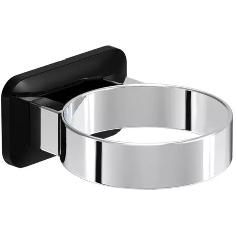 Supporto per asciugacapelli da parete KZQ, senza fori, per bagno e WC (nero)