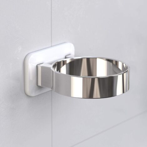 Supporto per asciugacapelli in 2 pezzi, supporto per asciugacapelli da appendere alla porta del bagno, supporto per asciugacapelli da parete - Struttura extra-large (argento)