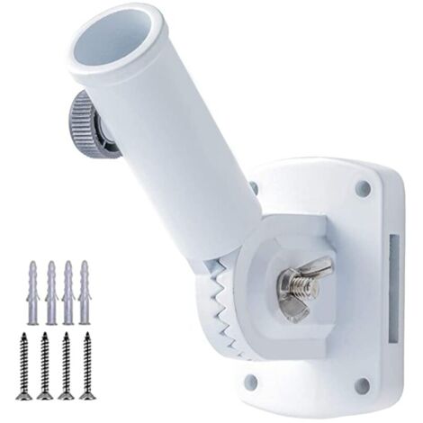 Supporto per asta portabandiera regolabile, facile da installare, resistente, diametro interno 2,5 cm, materiale in lega di alluminio, bianco