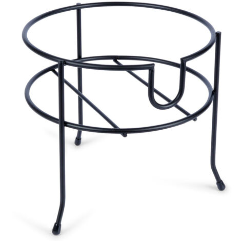 SUPPORTO PER BARATTOLO CON RUBINETTO, BASE A BROCCA IN METALLO NERO, 20 CM