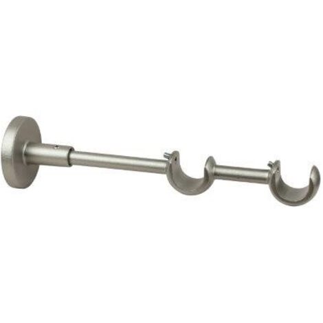 Supporto per bastone tenda doppio aperto Ø 20mm  lunghezza 20cm in nichel