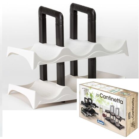 Supporto per Bottiglie Effetto Legno la Cantinetta 6 Bottiglie Panna 33x19x27cm