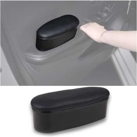 Supporto per bracciolo portiera auto KZQ, cuscino di supporto per bracciolo auto per gomito sinistro, ricambi auto generici, per alleviare l'affaticamento del braccio del conducente (nero)