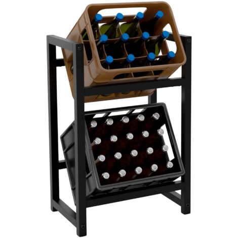 Supporto per casse per bevande impilate nero 75x47x31 cm