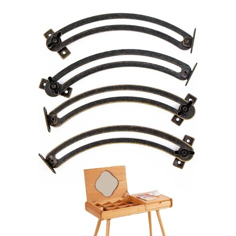 Supporto per cerniera per coperchio - 4 pezzi Cerniera per porta dell'armadio regolabile curva vintage per mobili, guardaroba, scatola dei giocattoli, tatami, coperte