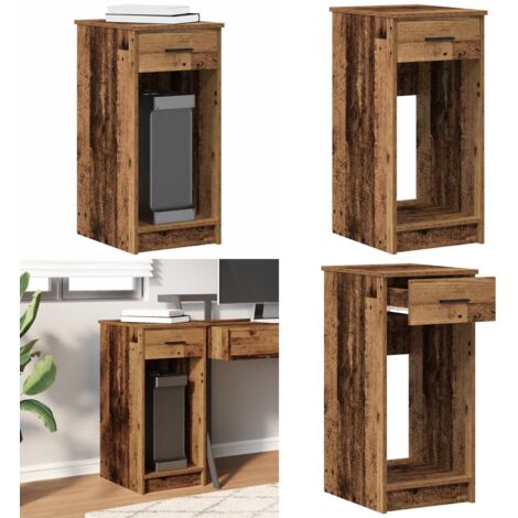 Supporto per Computer a Torre con Cassetto Antico 35x45x77 cm - Armadio per computer - Cassetto per computer