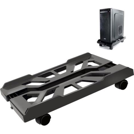 Supporto per computer - Supporto per CPU - Supporto per CPU mobile - Supporto per computer fisso - Materiale plastico - Telescopico (22-30 cm) - Con 4 ruote - Supporto compatibile con la maggior parte