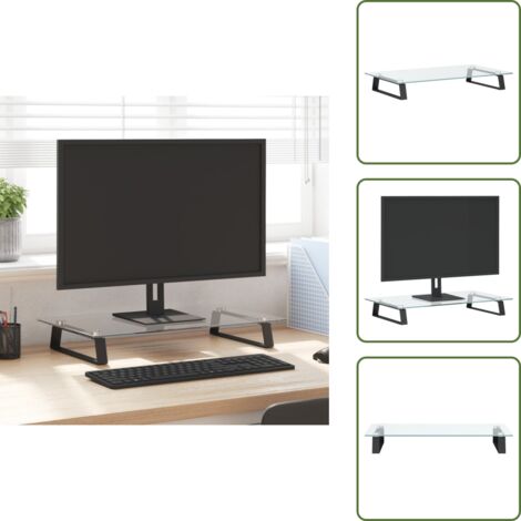 Supporto per computer - vidaXL Supporto per Monitor Nero 60x35x8cm Vetro Temperato e Metallo - Supporto per schermo
