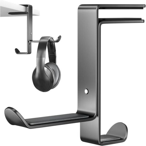 Supporto per cuffie da tavolo KZQ, supporto multifunzione per cuffie con organizer per cavi, regolabile per tutte le cuffie Bluetooth, per bambini, nero