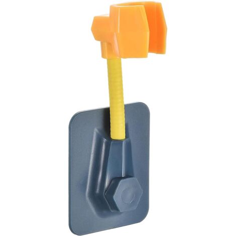 Supporto per doccia autoadesivo, supporto per soffione doccia regolabile, 14 cm/5,51 pollici, robusto, staffa di collegamento per doccia, senza trapano, rotazione a 360°, per bagno