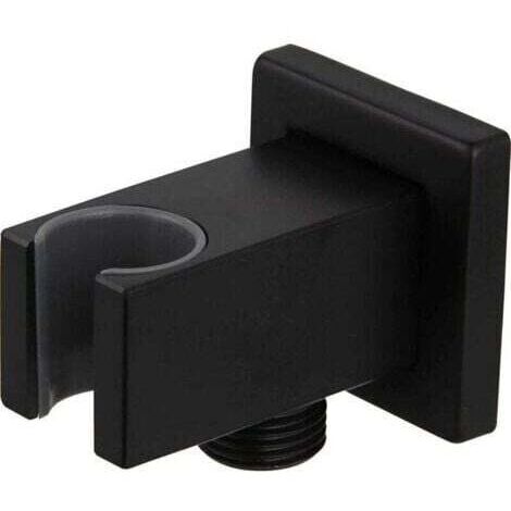 Supporto per doccia con raccordo a gomito da 1/2" a parete in ottone nero opaco