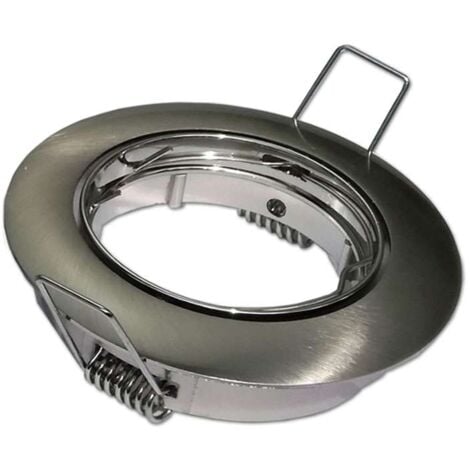 Supporto per faretto da incasso rotondo orientabile in acciaio inox