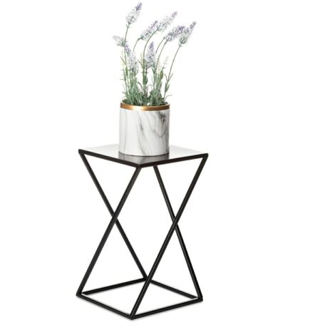 Supporto per fiori moderno nero da terra, alto 40 cm.