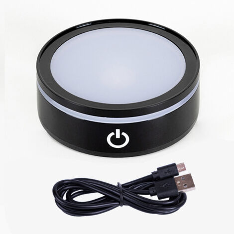 Supporto per lampada a LED rotondo e antiscivolo, disponibile in vari colori, adatto per creazioni artigianali con sfere di cristallo e decorazioni per feste. (Base piatta)
