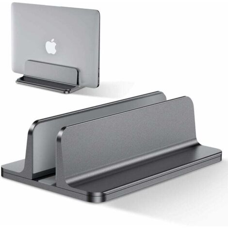 Supporto per laptop verticale, supporto per laptop in alluminio Supporto per laptop da scrivania regolabile per MacBook Pro/Air, iPad, Surface, HP, Lenovo, tablet e altri laptop - Grigio