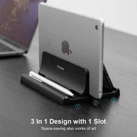 Supporto verticale per laptop in lega di alluminio verticale e regolabile salvaspazio compatibile con iPad Pro/MacBook Air/Pro/Surface Pro Dual-Silber 