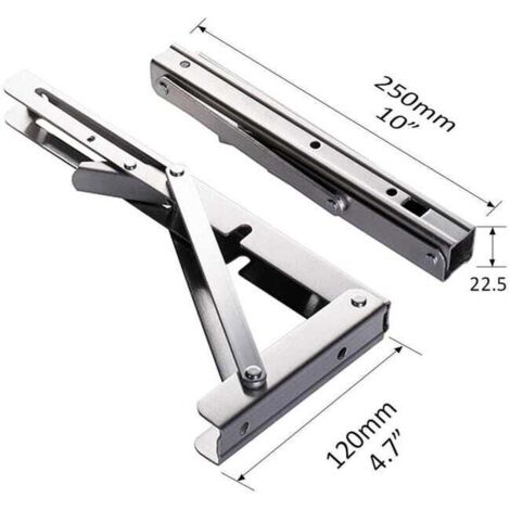 Supporto per mensola pieghevole in acciaio inox, 2 pezzi, supporto per console pieghevole, mensola da parete, capacità di carico 80 kg - 250 mm