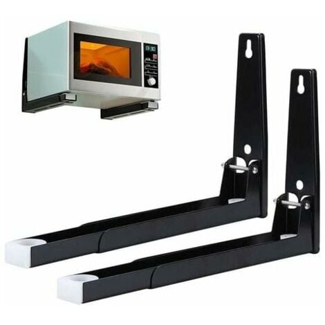 Supporto per microonde in 2 pezzi con staffa per microonde in acciaio, staffa per microonde a parete, ripiano per microonde a parete, per accessori da cucina per la casa