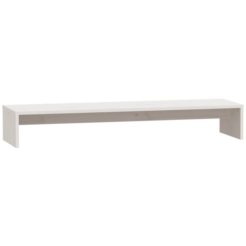Supporto per monitor 100 x 27 x 15 cm in legno massello di pino bianco 020029198