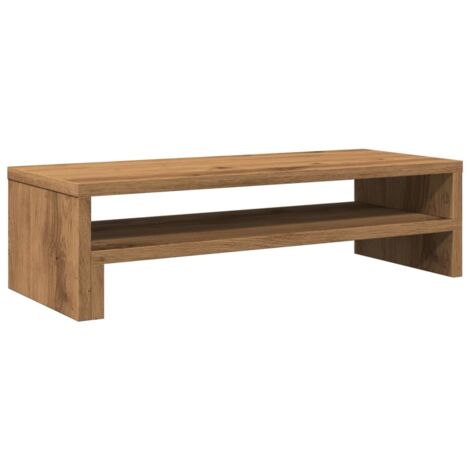 Supporto per monitor da tavolo mobile da ufficio artigianale 54 x 22 x 15 cm legno ingegnerizzato marrone 020044918