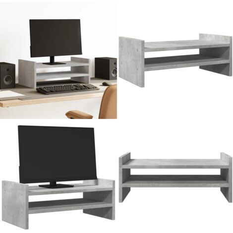 Supporto per Monitor Grigio Cemento 50x27x20 cm in Truciolato - Monitor stand - Supporto per schermo