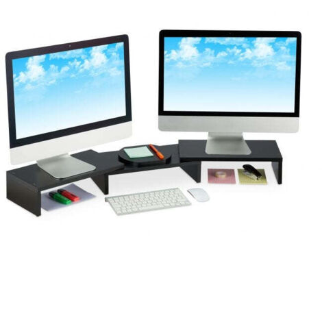 Supporto per monitor nero per 2 monitor